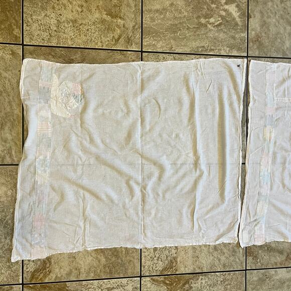 Handmade Patchwork Tea Towels Snail Pinwheel Applique Oversized Cotton Set 2 - Picture 9 of 11